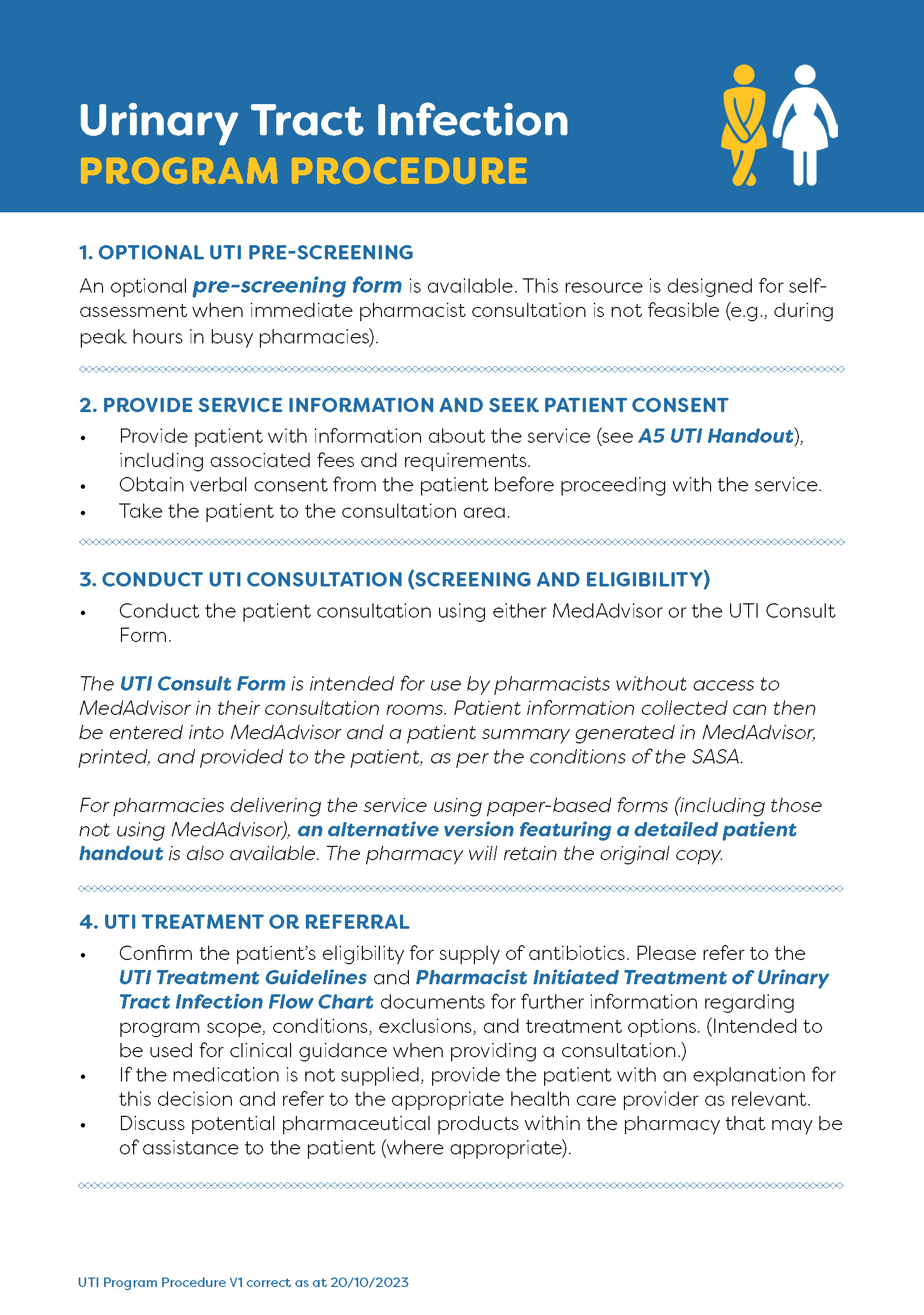 UTI Program procedure